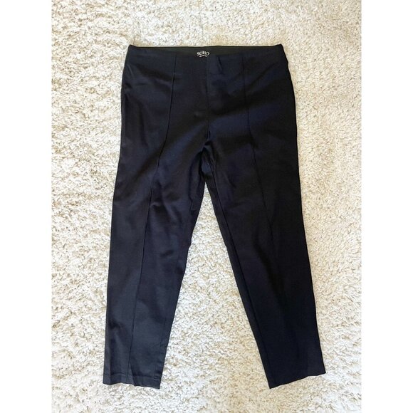 Soho Black Pull-On Seamed Ponte Pants L EUC - Picture 1 of 3